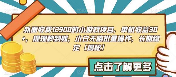 小游戏项目让你长期稳定收益30+提现秒到账！ - 塑业网