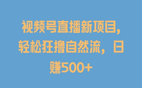 视频号直播新项目，轻松狂撸自然流，日赚500+ - 塑业网