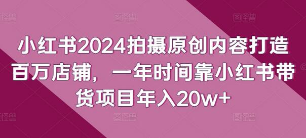 小红书2024拍摄原创内容打造百万店铺，一年时间靠小红书带货项目年入20w+ - 塑业网