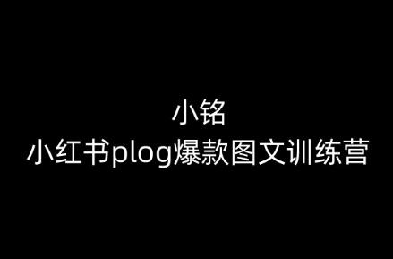 小铭-小红书plog爆款图文训练营，教你从0-1做小红书 - 塑业网