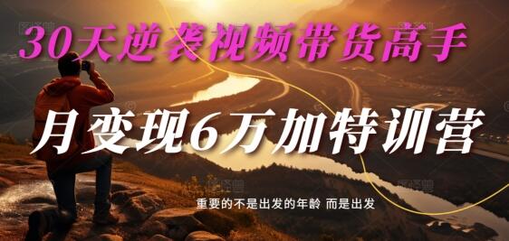 30天逆袭视频带货高手，单月变现6万加特训营-麦子甜 - 塑业网