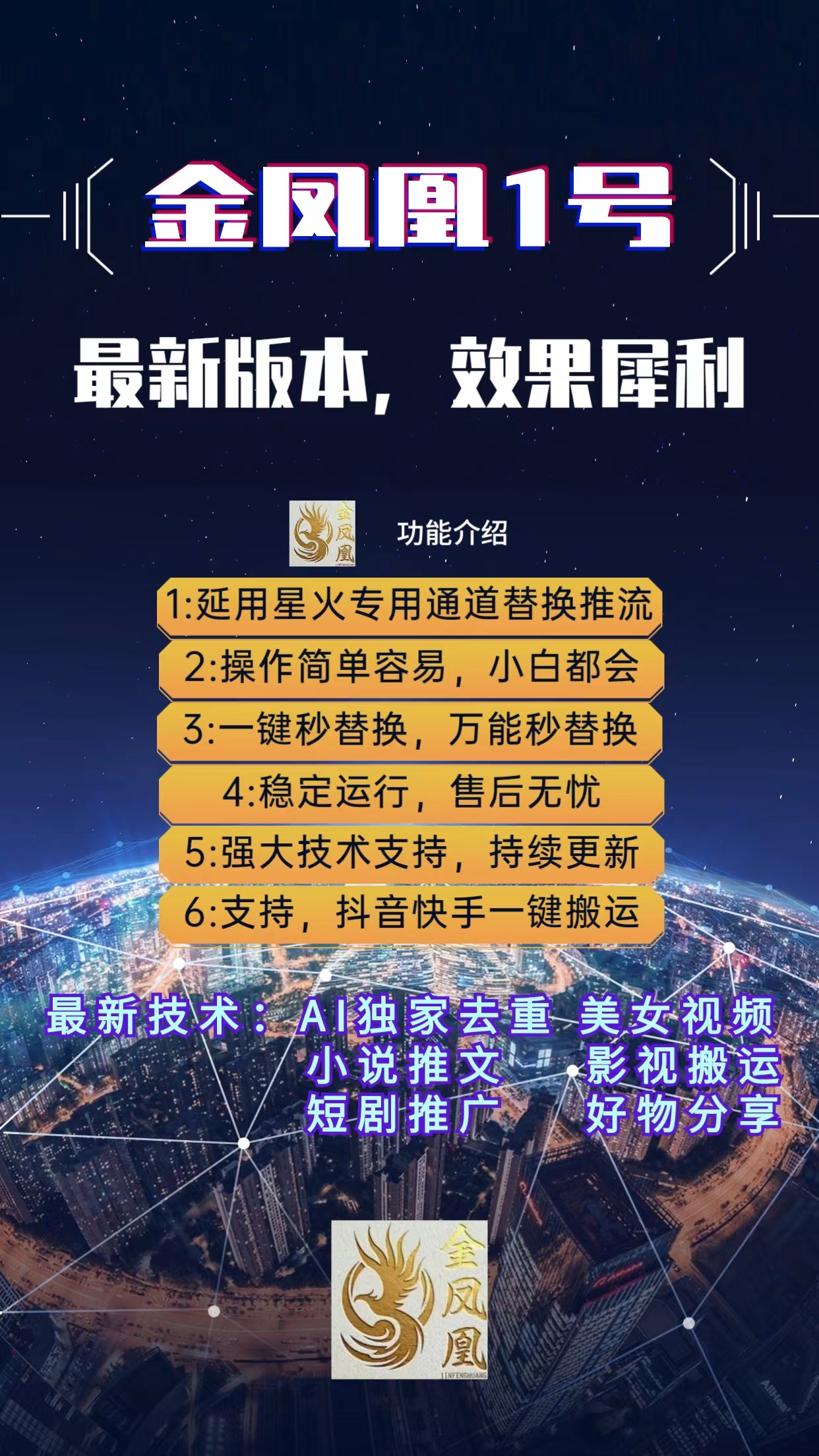 最新正版金凤凰1号原创搬运工具,不限流防封号支持抖音快手【搬运脚本+详细教程】