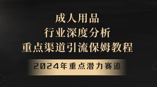 2024年重点潜力赛道，成人用品行业深度分析，重点渠道引流保姆教程【揭秘】