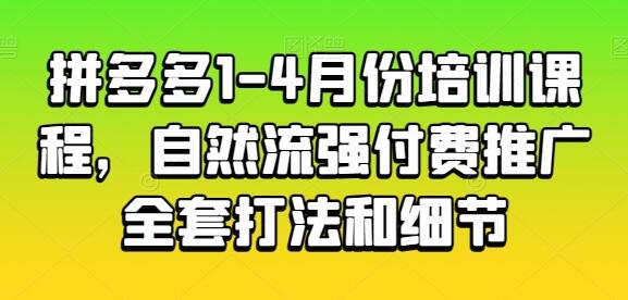 拼多多1-4月份培训课程，自然流强付费推广全套打法和细节 - 塑业网