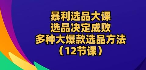 暴利选品大课：选品决定成败，教你多种大爆款选品方法(12节课) - 塑业网