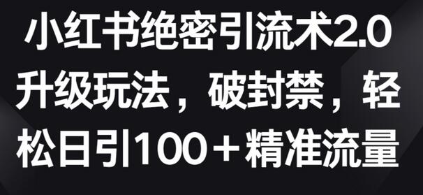 小红书绝密引流术2.0升级玩法，破封禁，轻松日引100+精准流量【揭秘】 - 塑业网