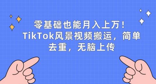 零基础也能月入上w，TikTok风景视频搬运，简单去重，无脑上传【揭秘】 - 塑业网