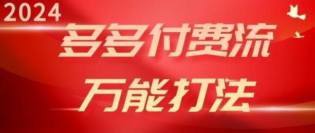2024多多付费流万能打法、强付费起爆、流量逻辑、高转化、高投产【揭秘】 - 塑业网