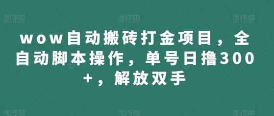 【解放双手】wow自动搬砖打金项目，单号日撸300+ - 塑业网