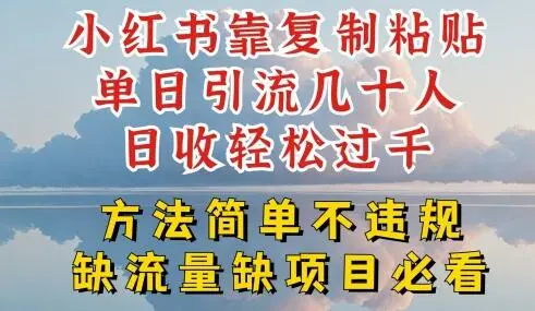 小红书靠复制粘贴单日引流几十人目收轻松过千，方法简单不违规【揭秘】 - 塑业网