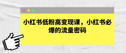 小红书低粉高变现课，小红书必爆的流量密码 - 塑业网