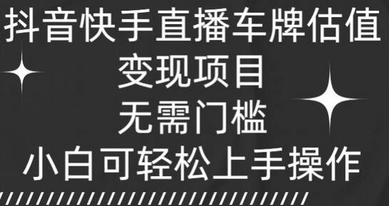 抖音快手直播车牌估值变现项目，无需门槛，小白可轻松上手操作 - 塑业网