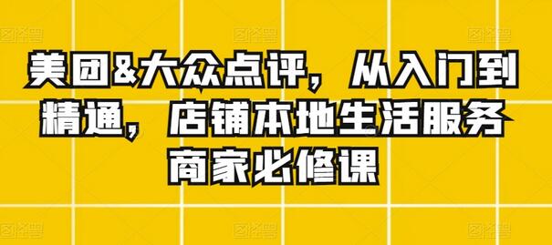 美团&大众点评,从入门到精通,店铺本地生活服务商家必修课