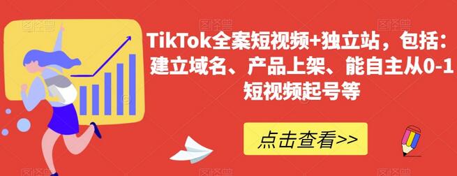 TikTok全案短视频+独立站,包括:建立域名、产品上架、能自主从0-1短视频起号等