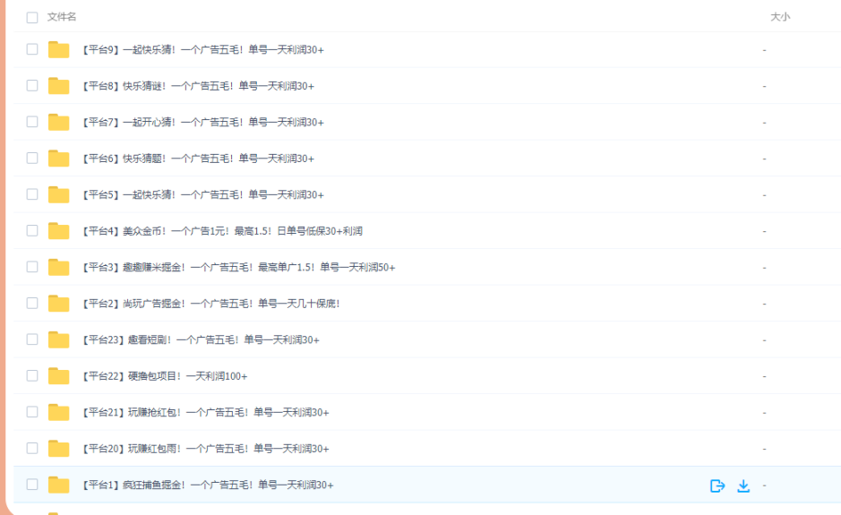 外面收费998的广告撸包项目一个广告0.2-1块，一天100+